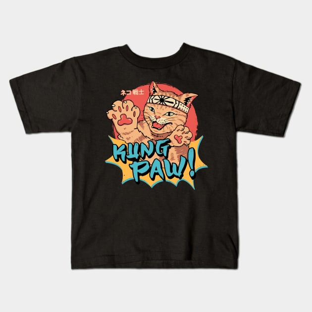 Kung Paw! Kids T-Shirt by Vincent Trinidad Art